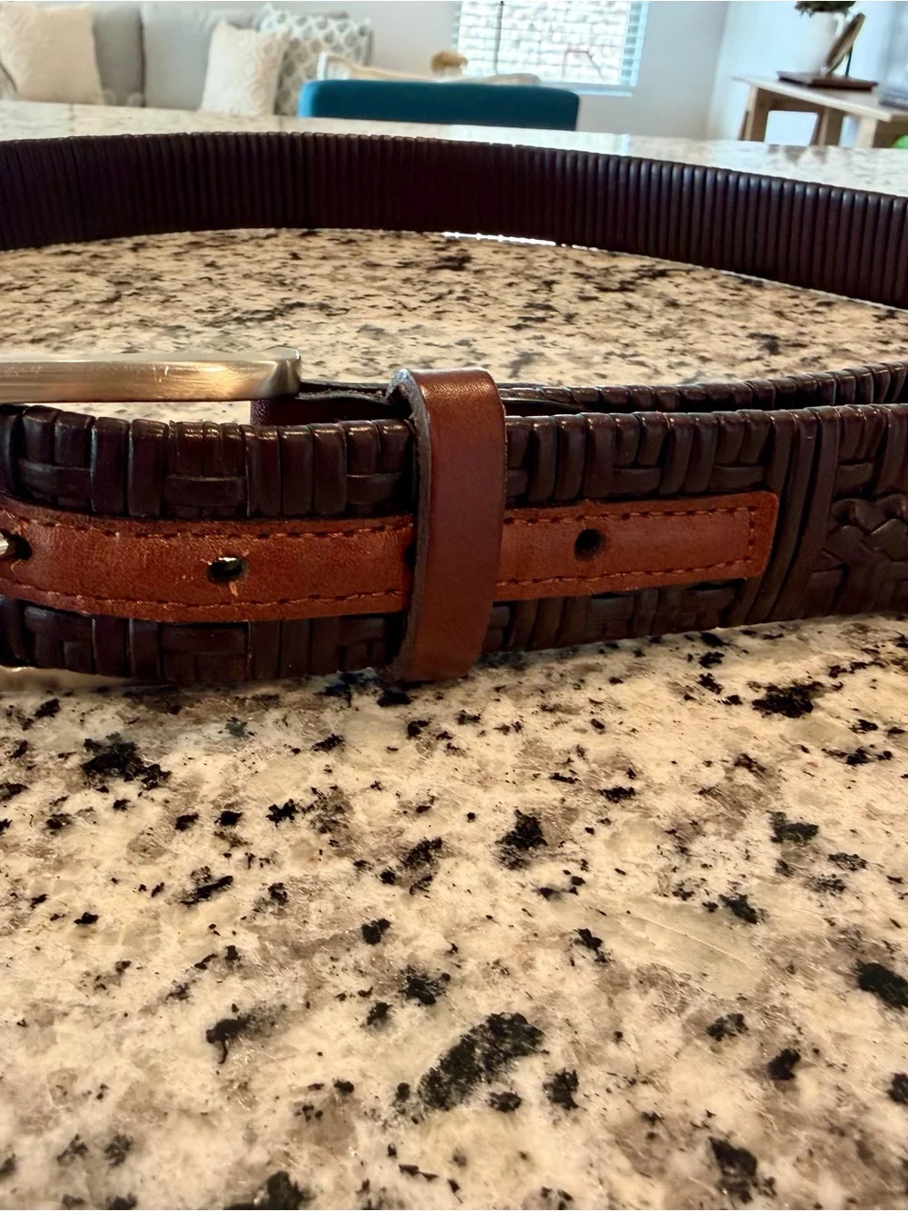NEW Tommy Bahama Braided Woven Leather Belt - Men's 44 - 1104TM0014 Brown
